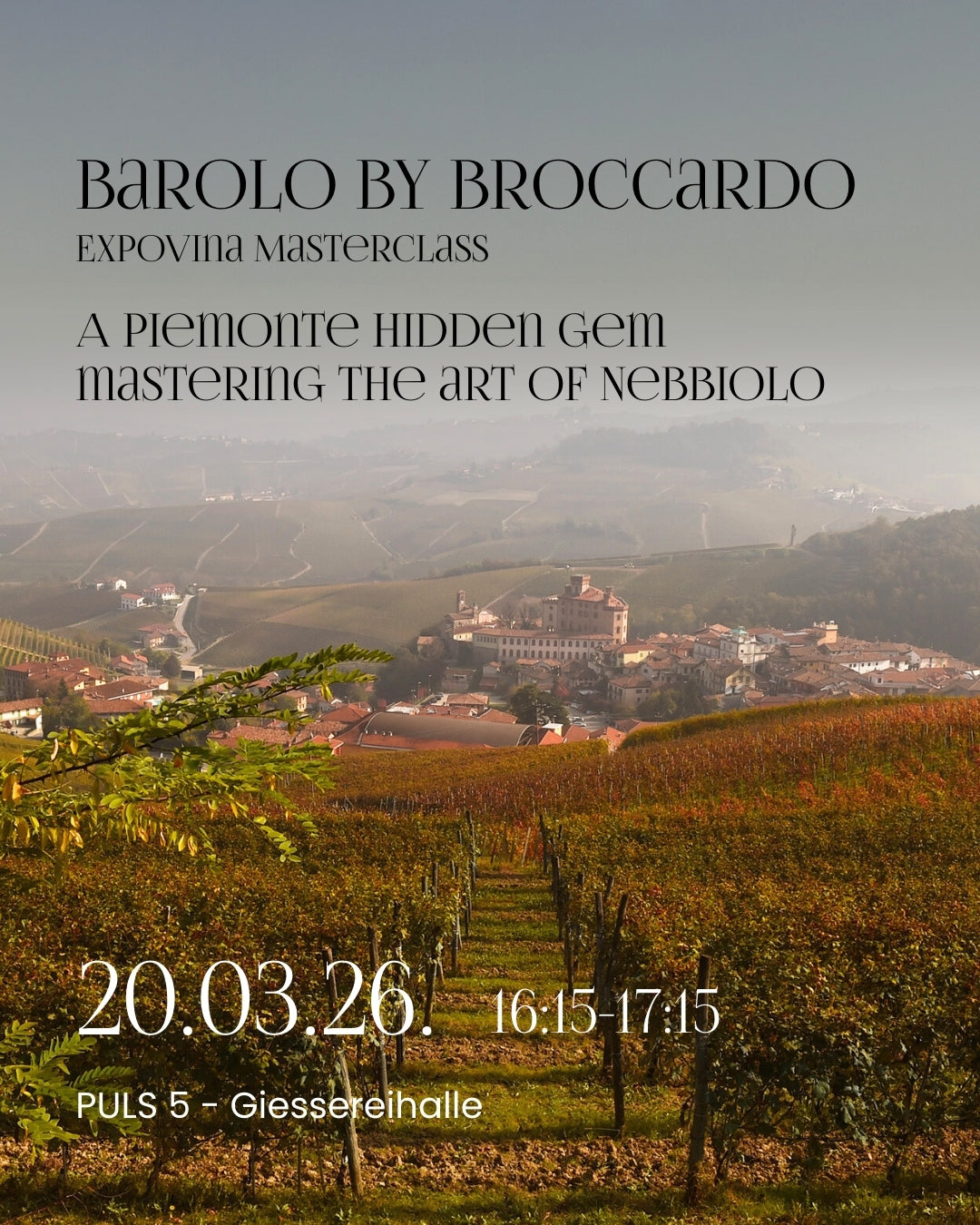 Terroir in sechs Stimmen – Die Barolo Masterclass von Broccardo
📅 20.03.2026 | ⏰ 16:15–17:15