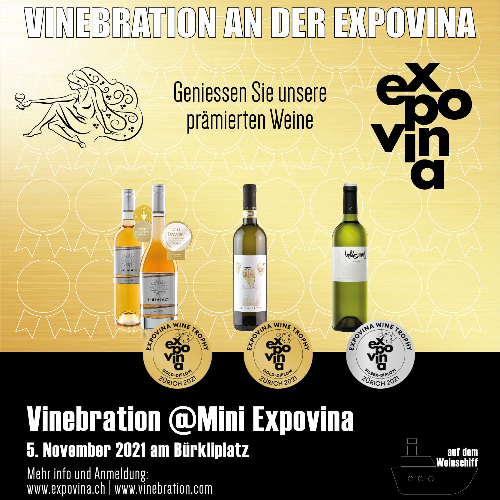 Vinebration @ Mini Expovina 5.11.2021 17-19 Uhr oder 20-22 Uhr